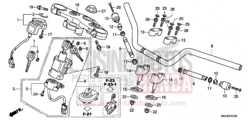 TUBO MANUBRIO/PONTE SUPERIORE CB1100AE di 2014